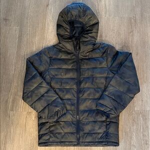 GAP Black Hooded Puffer Jacket